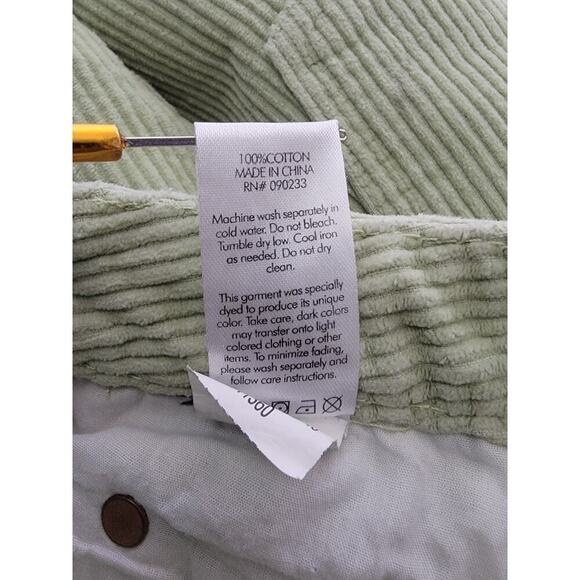 Pacsun Jeans Sz 25 Womens 90's Boyfriend Straight Coduroy High Rise Mint Green - Picture 8 of 10